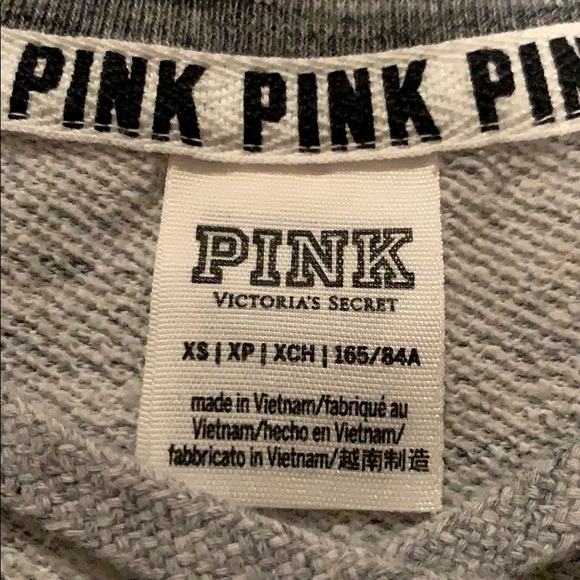 VS PINK • Laced Down Sweatshirt • grey • sz xs 🌻 - Picture 4 of 4